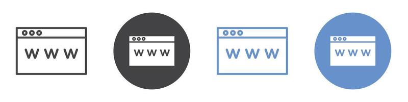 Browser icon flat line symbol set. vector