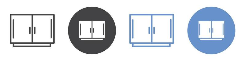Cabinet icon flat line symbol set. vector
