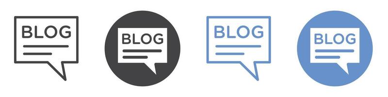 Blog icon flat line symbol set. vector