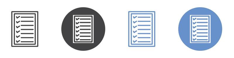 Check list icon flat line symbol set. vector