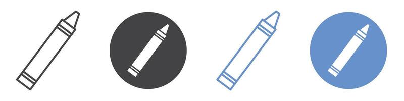 Crayon icon flat line symbol set. vector