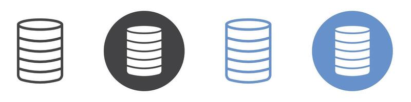 Database icon flat line symbol set. vector