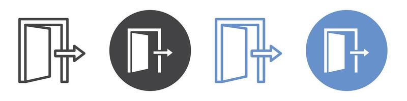Exit icon flat line symbol set. vector