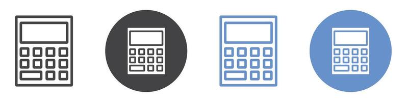 Calculator icon flat line symbol set. vector