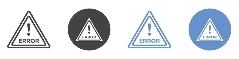 Error Icon flat line symbol set. vector