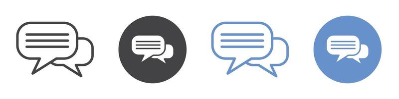 Chat Icon flat line symbol set. vector