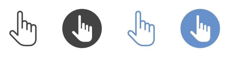 Cursor hand icon flat line symbol set. vector
