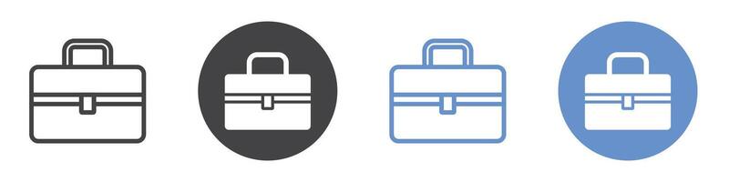 Briefcase icon flat line symbol set. vector