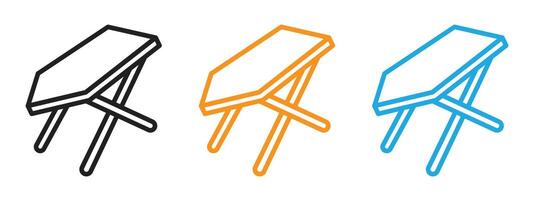 Ironing board icon Thin line illustration set vector