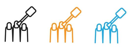 Manicure icon Thin line illustration set vector