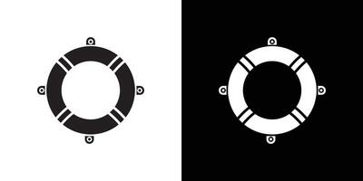 Lifebuoy ring icon Thin line flat illustration vector