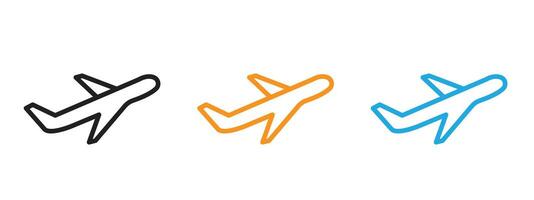 avión icono Delgado línea ilustración conjunto vector