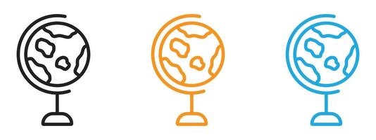 Globe icon Thin line illustration set vector