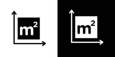 Square Meter icon Isolated flat in outline vector