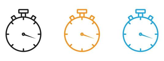 Stop watch icon Thin line illustration set vector