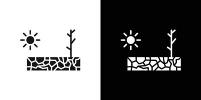 Drought icon Thin line flat illustration vector