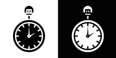 Pocket watch icon Isolated flat in outline vector