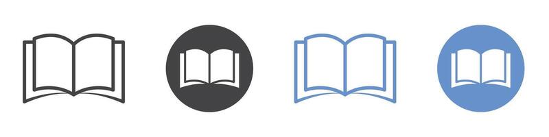Book icon flat line symbol set. vector