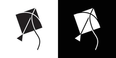 Kite icon Thin line flat illustration vector