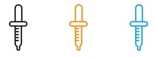 Dropper pipette Icon Thin line illustration set vector