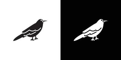raven icon Thin line flat illustration vector