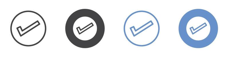 Checkbox icon flat line symbol set. vector