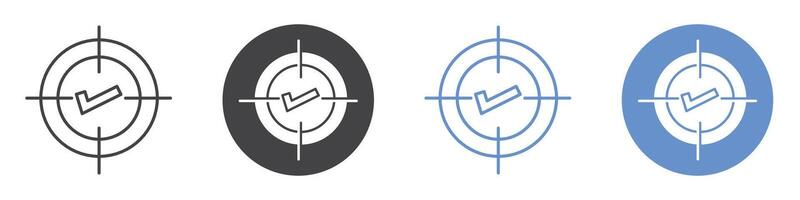 Accuracy icon flat line symbol set. vector