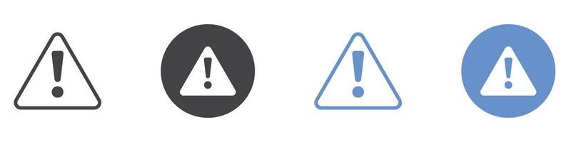 Alarm exclamation icon flat line symbol set. vector