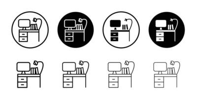 Study table icon logo set vector