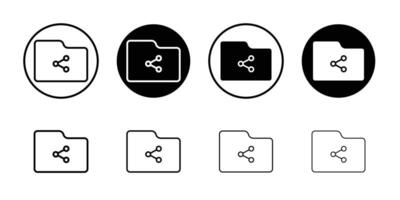 Share folder line icon logo set vector