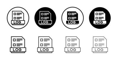 log file icon logo set vector