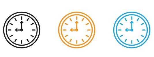 Time icon Thin line illustration set vector