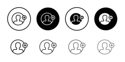 Add a new user icon logo set vector