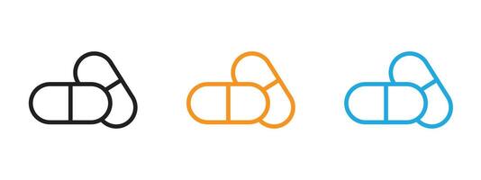 Capsule icon Thin line illustration set vector
