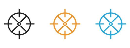 Bulls eye pointer icon Thin line illustration set vector