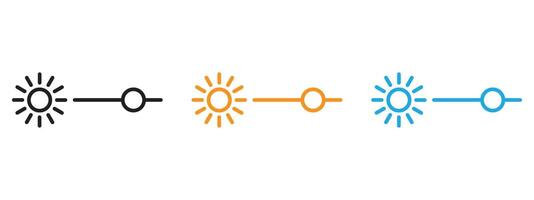 Brightness icon Thin line illustration set vector