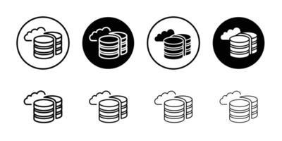 Cloud database icon logo set vector