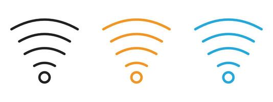 Wifi Signal icon Thin line illustration set vector