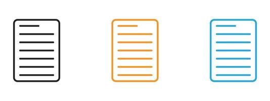 Writing icon Thin line illustration set vector