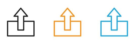 Upload Icon Thin line illustration set vector