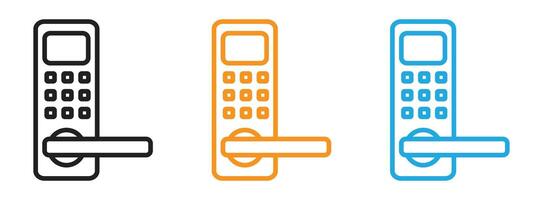 Smart lock icon Thin line illustration set vector
