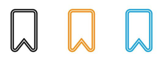 Bookmark icon Thin line illustration set vector