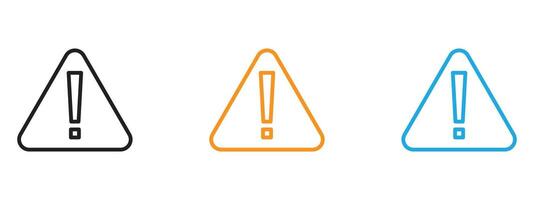 Warning Icon Thin line illustration set vector
