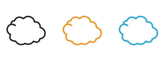 Cloud icon Thin line illustration set vector