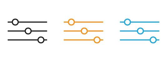 Settings sliders icon Thin line illustration set vector