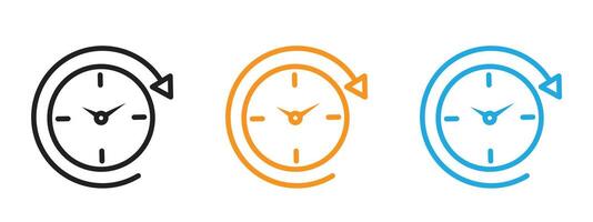 Time forward icon Thin line illustration set vector