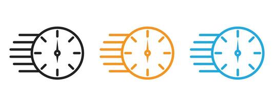 Time fast icon Thin line illustration set vector