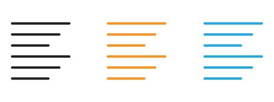 Align left icon Thin line illustration set vector