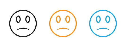 Sad icon Thin line illustration set vector