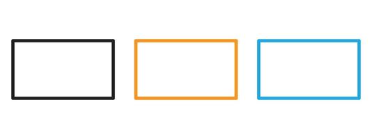 Rectangle icon Thin line illustration set vector